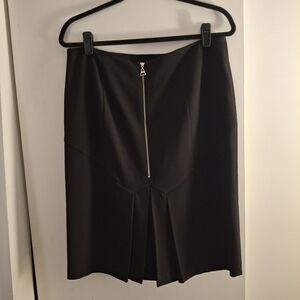 AB Studio Women's Black Pencil Skirt with Back Zipper And Pleat